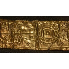 Embossed gold sheet, four-pointed solar disc